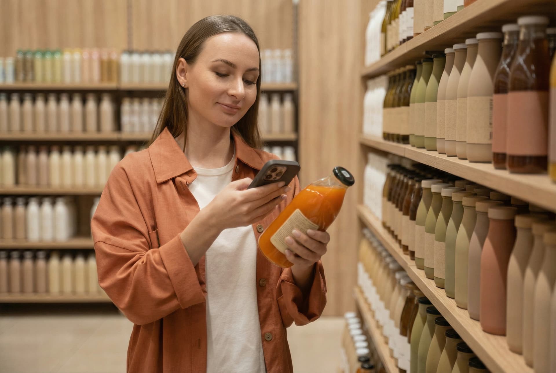 Medium shot woman holding can