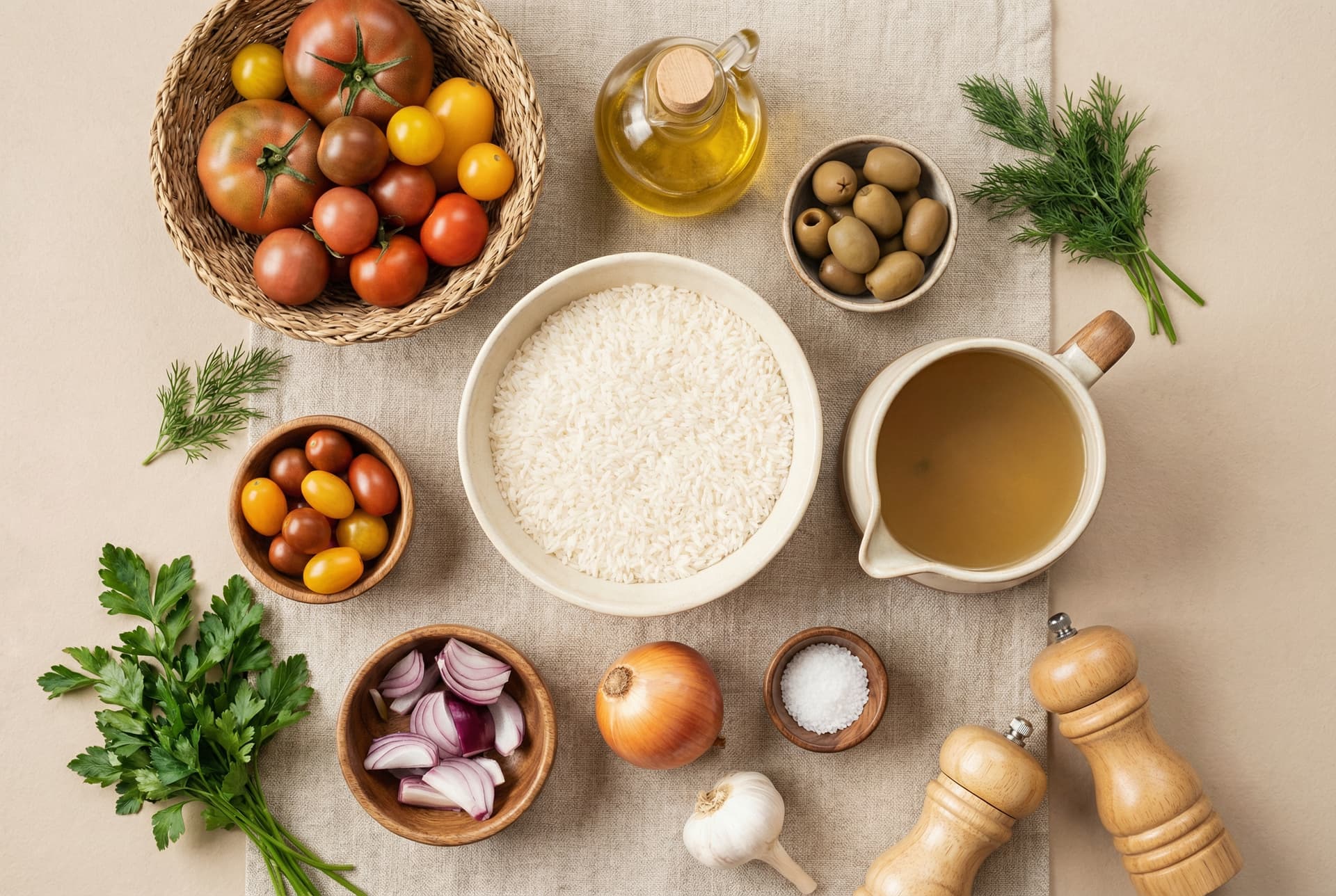 Top view batch cooking arrangement